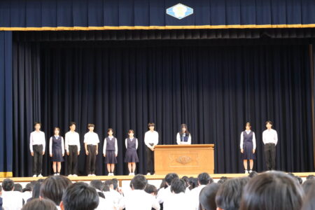 令和７年９月【学校行事】後期生徒会役員選挙 ＆ 生徒会役員交代式　を行いました。